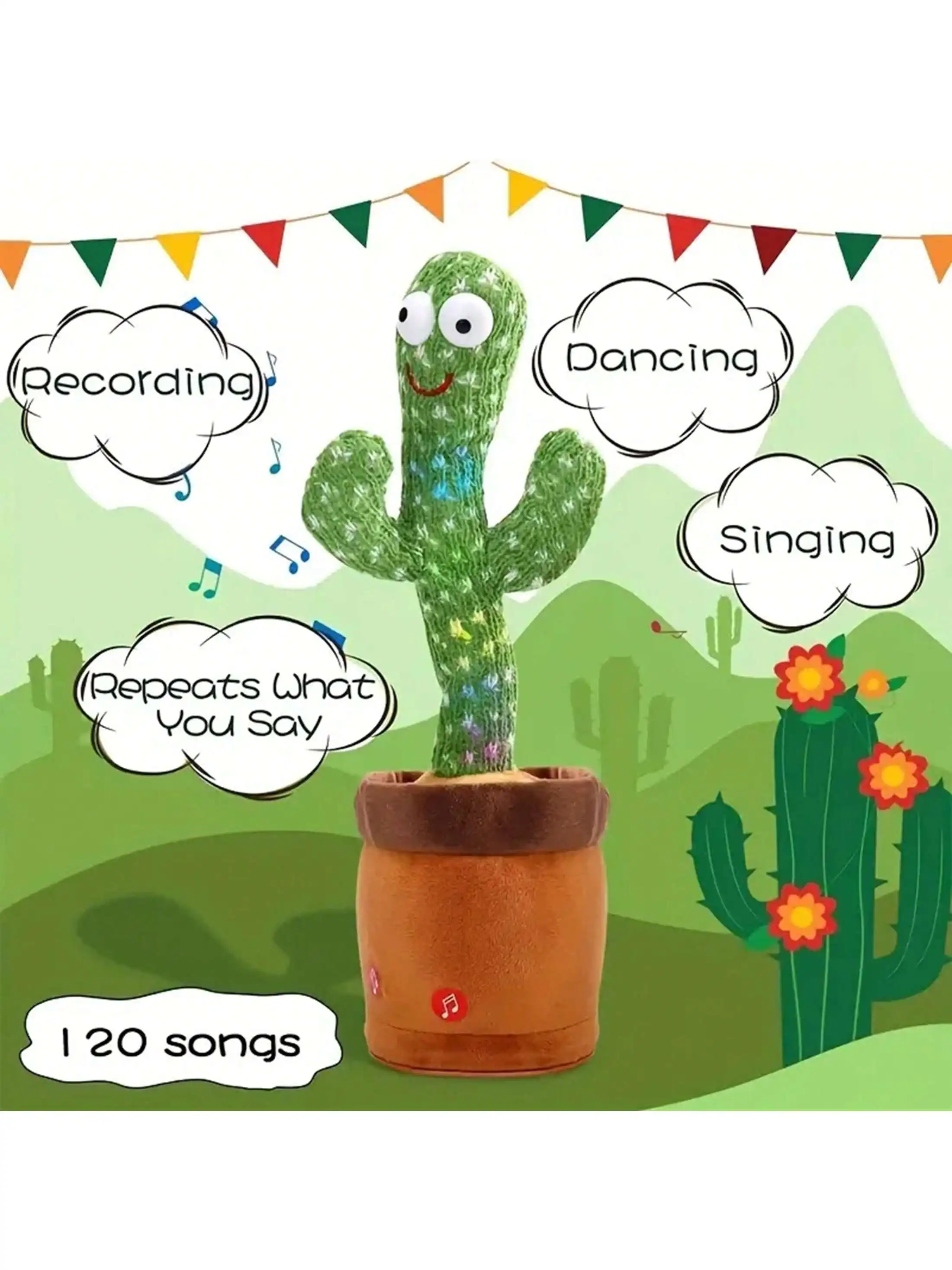 Phone Accessories Baby - 1pc-Dancing Talking Cactus Toys For Baby