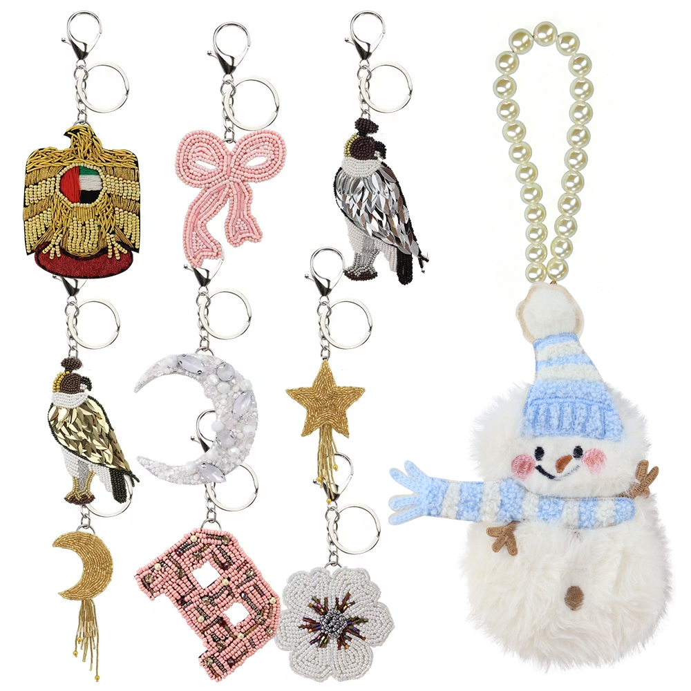 Phone Accessories Pictures - Handmade Pearls Furry snowman Bead Phone