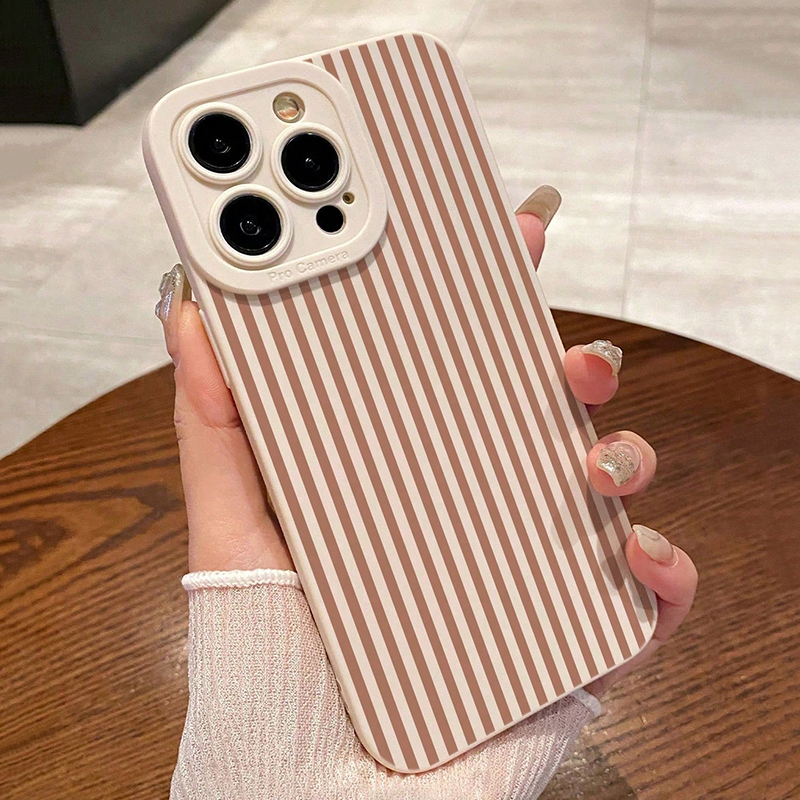 Phone Accessories Kiosk - Pink Striped Painted Anti-Drop Phone Case
