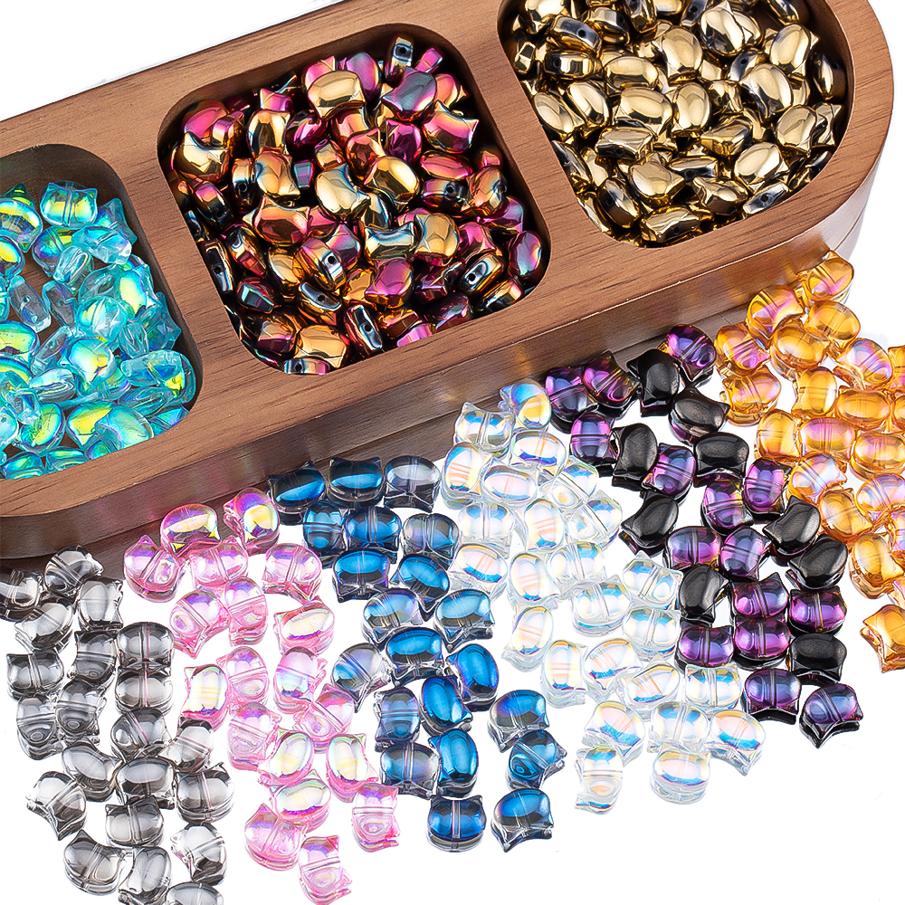 50pcs Colorful Cat Head Glass  - Phone Accessories And Electronics avaliação e preço