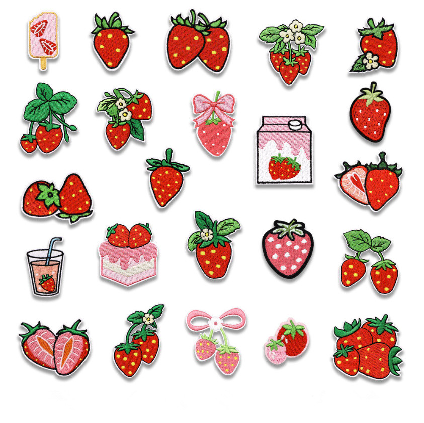 10 Pcs Fruit Strawberry Embroi - Phone Accessories Pictures avaliação e preço