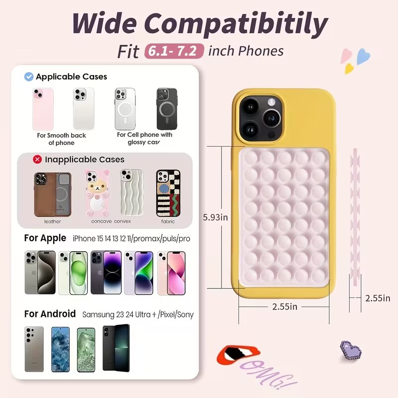 2-Pack Silicone Suction Phone  - Quirky Phone Accessories avaliação e preço