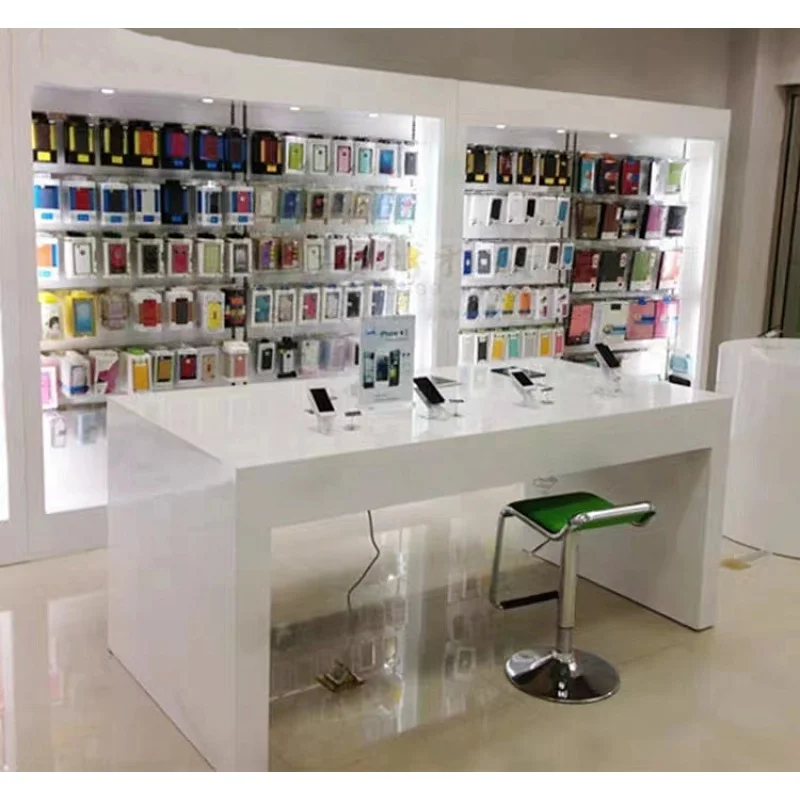 custom，Wooden Slatwall Mobile  - Phone Accessories Store avaliação e preço