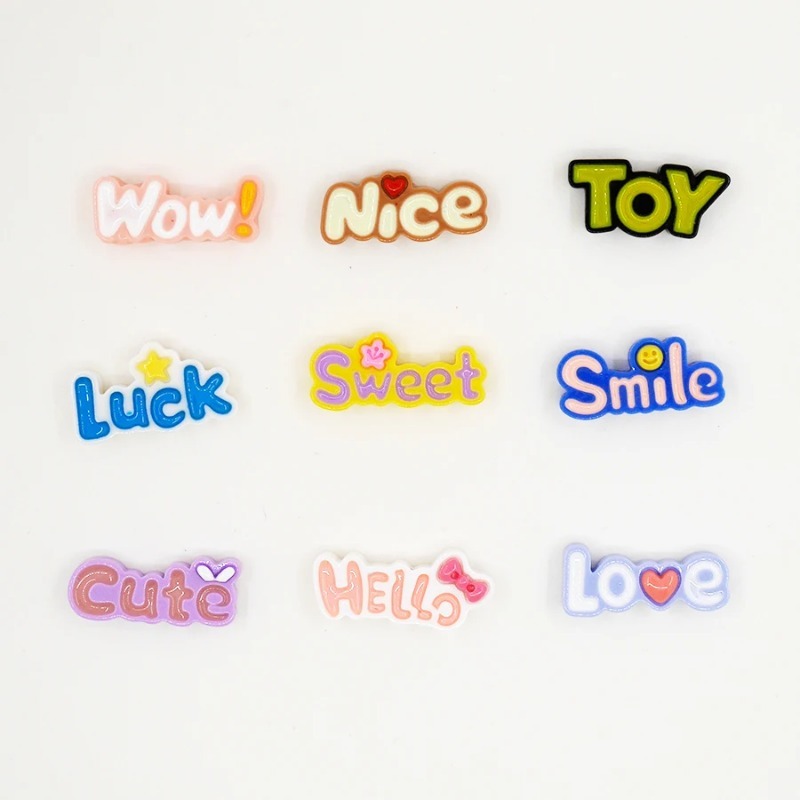 10Pcs Cute Flat Back Wow Luck  - Phone Accessories Baby avaliação e preço