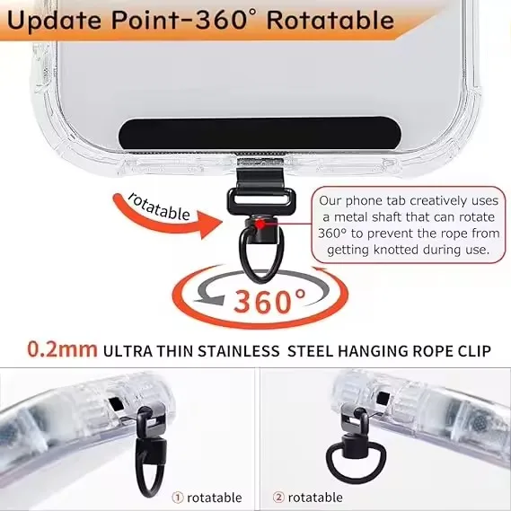 360 Rotating Phone Lanyard Cli - Quirky Phone Accessories avaliação e preço