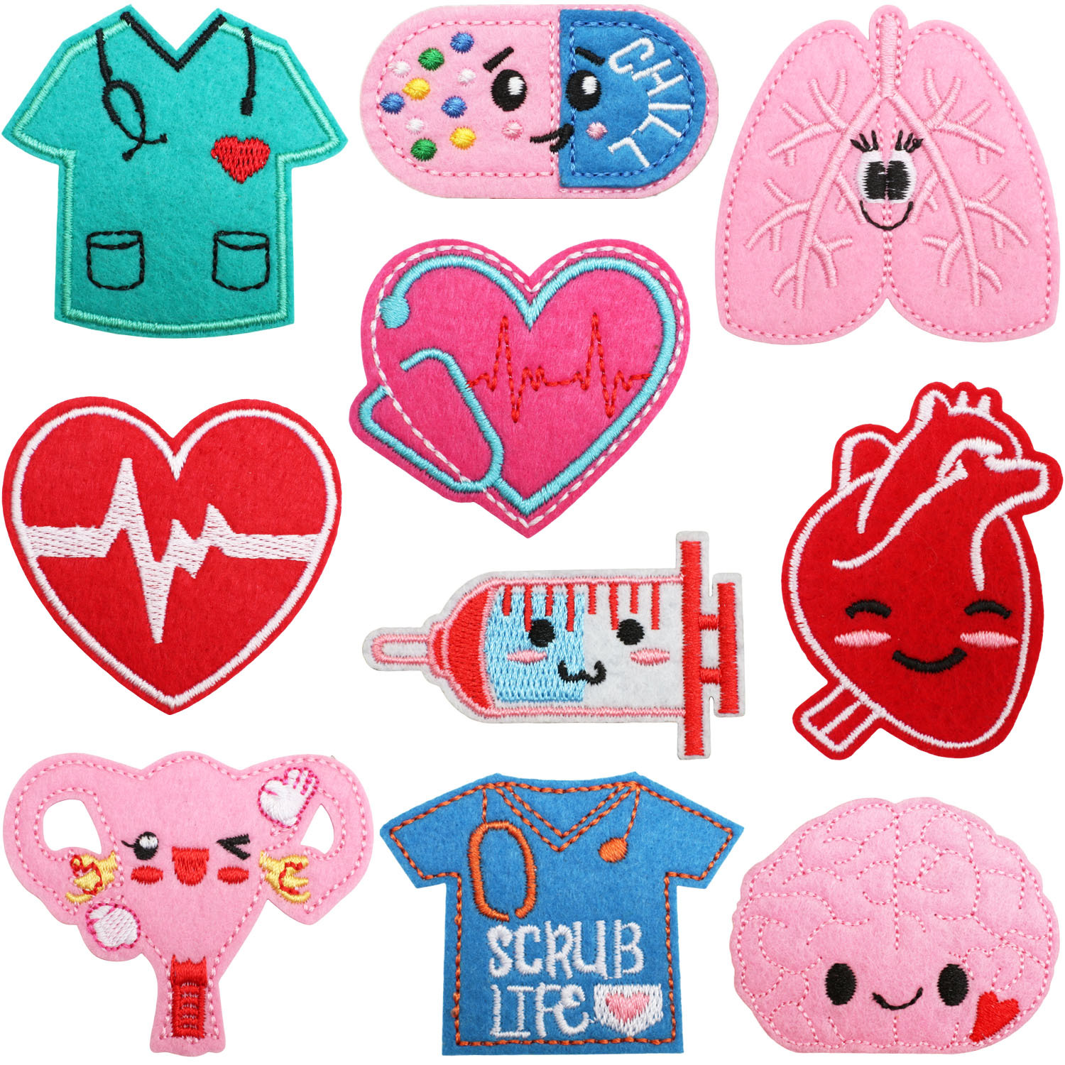 10 Pcs Nurse Care Iron On Sew  - Phone Accessories Pictures avaliação e preço