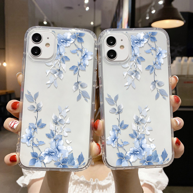Blue Flower Transparent Phone  - Phone Accessories Kiosk avaliação e preço