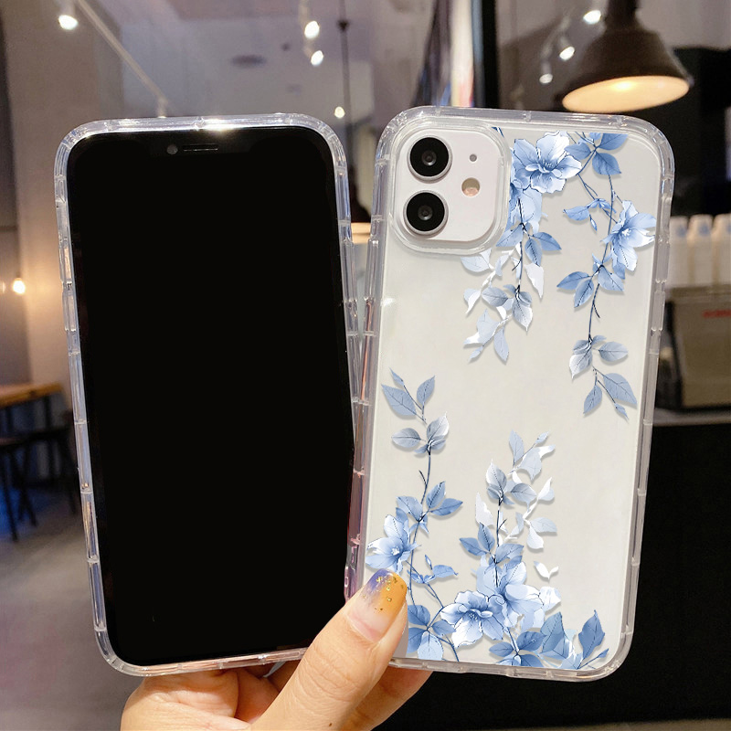 Blue Flower Transparent Phone  - Phone Accessories Kiosk avaliação e preço