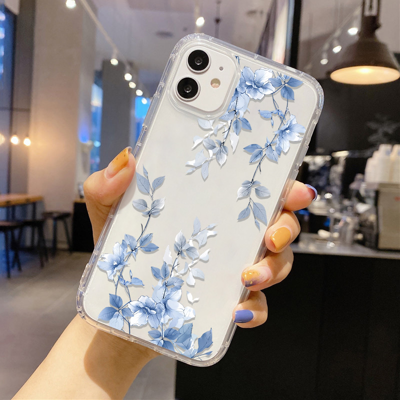 Blue Flower Transparent Phone  - Phone Accessories Kiosk avaliação e preço